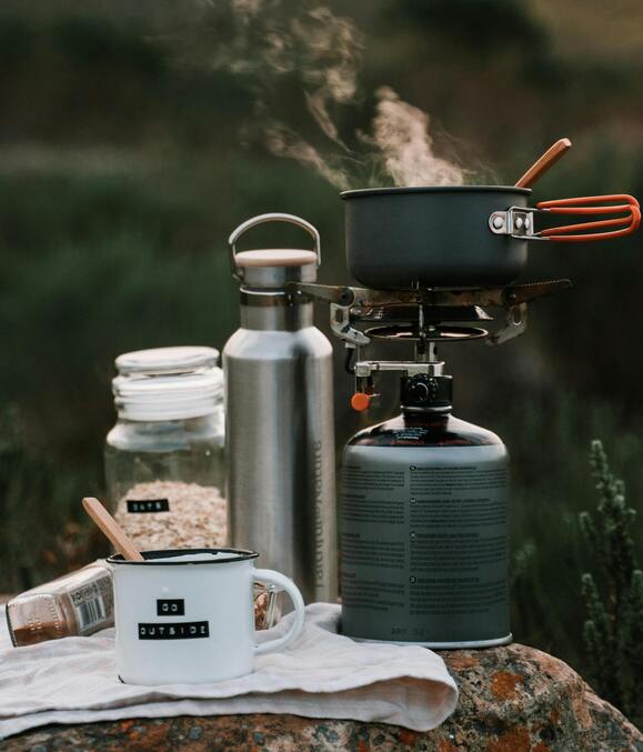Cooking set on the stone
